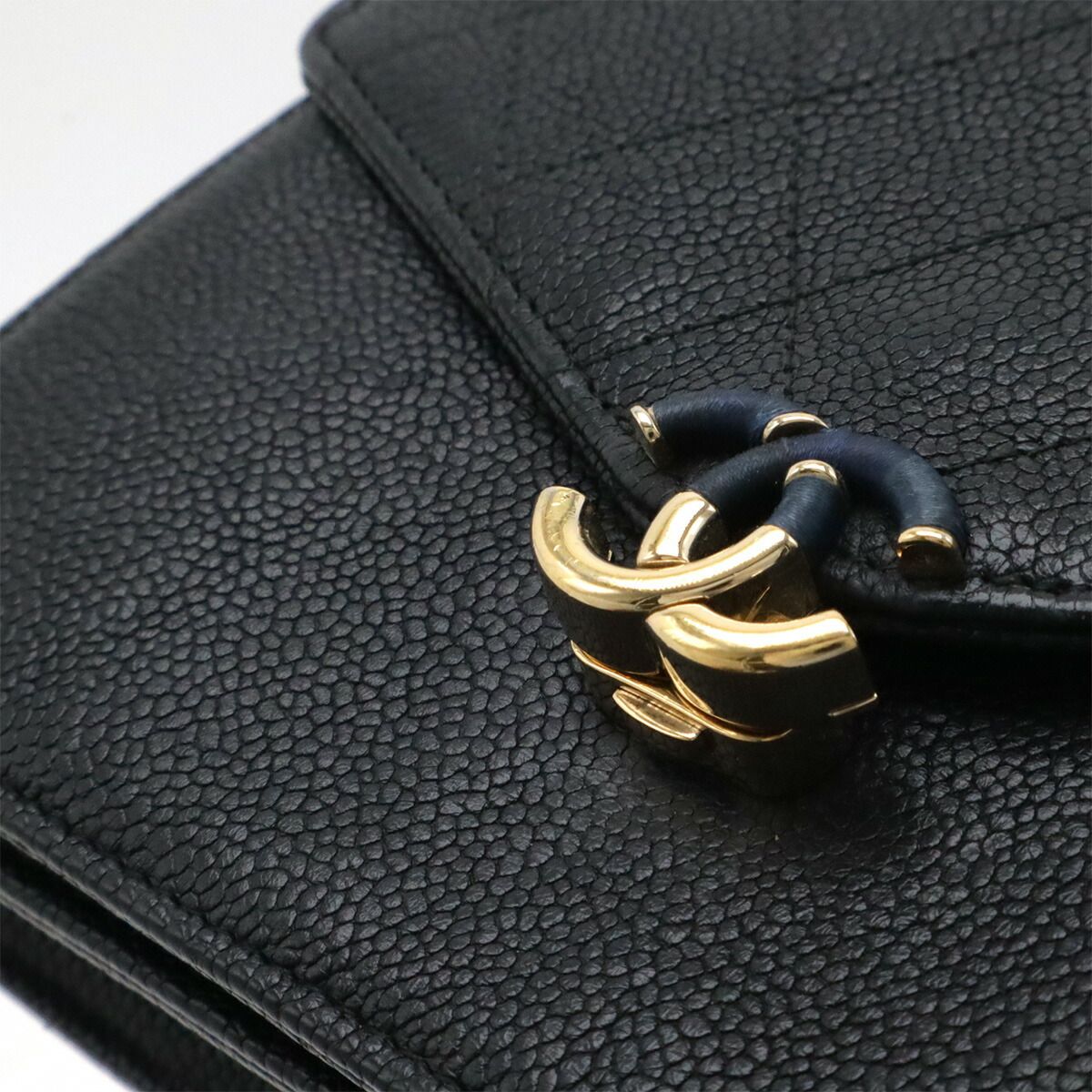 Chanel Matelasse Caviar Leather Chain Wallet