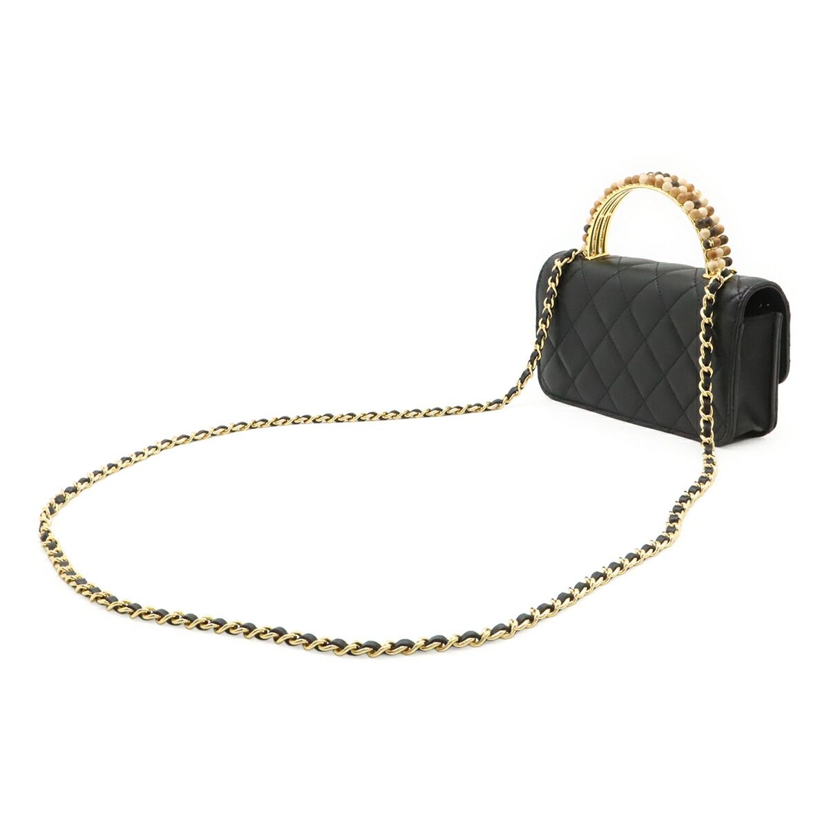 Chanel Matelasse Pearl Wood Leather 2way Bag