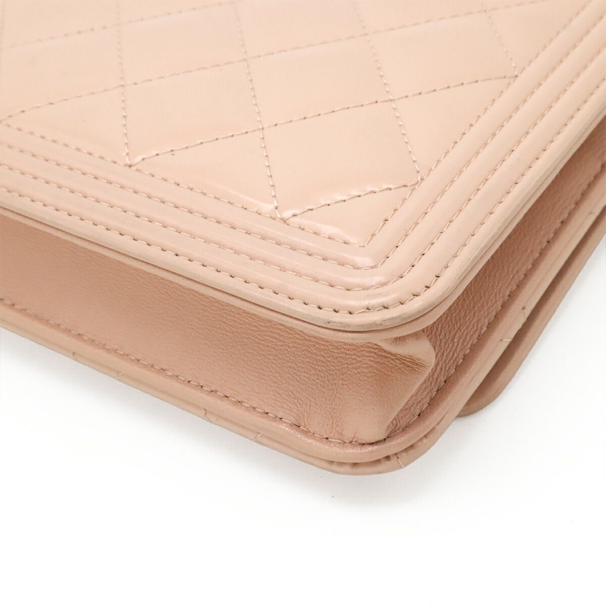 Chanel Boy Chanel Patent Leather Chain Wallet