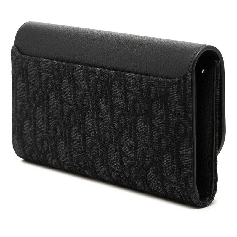 Dior Oblique Saddle Canvas Leather Long Wallet