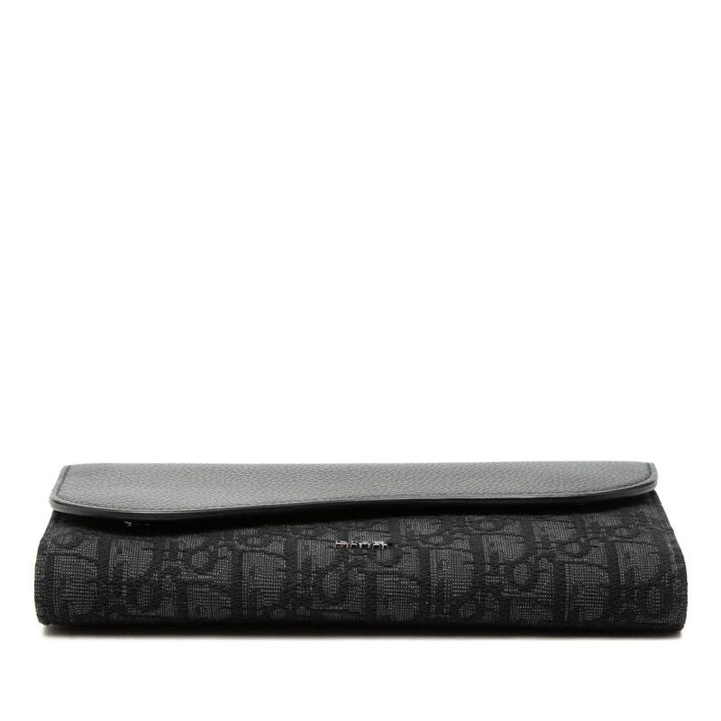 Dior Oblique Saddle Canvas Leather Long Wallet