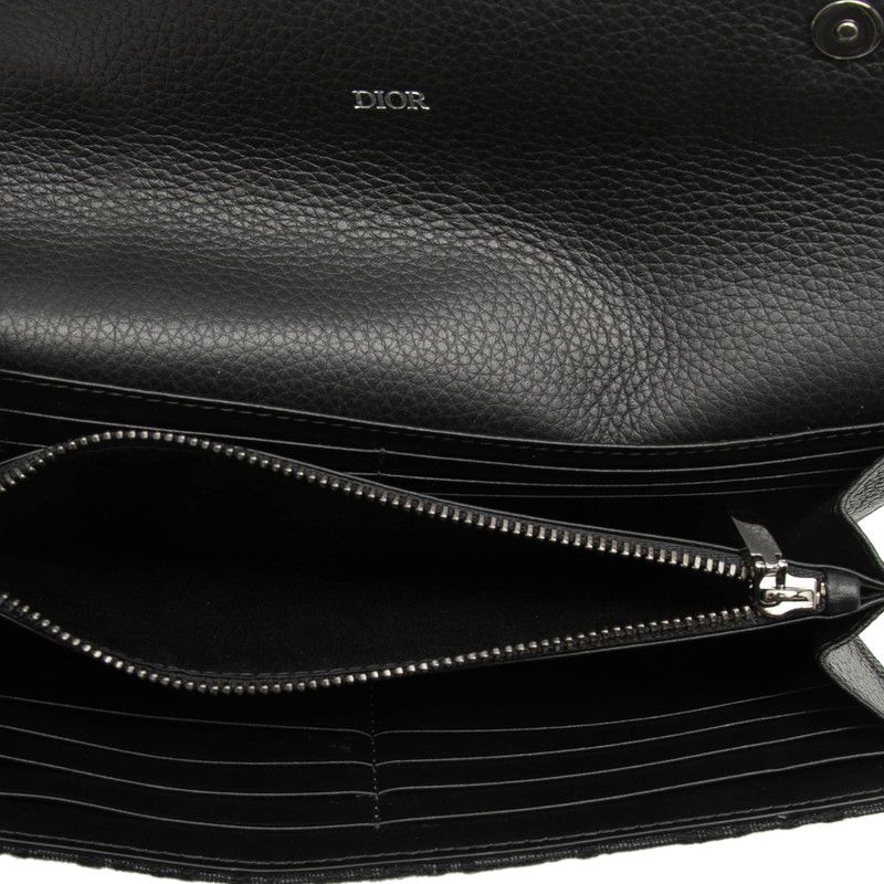 Dior Oblique Saddle Canvas Leather Long Wallet