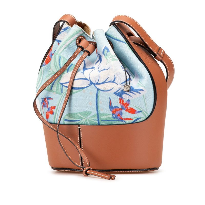 Loewe Paula's Ibiza Anagram Canvas Leather Shoulder Bag