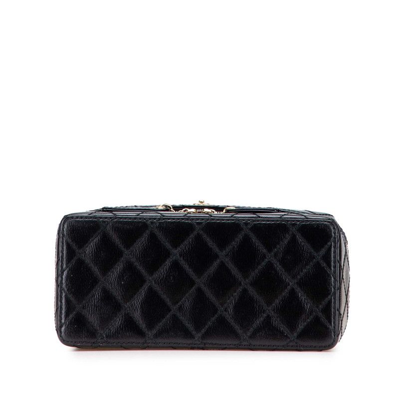 Chanel Matelasse Coco Mark Chain Leather Vanity Bag
