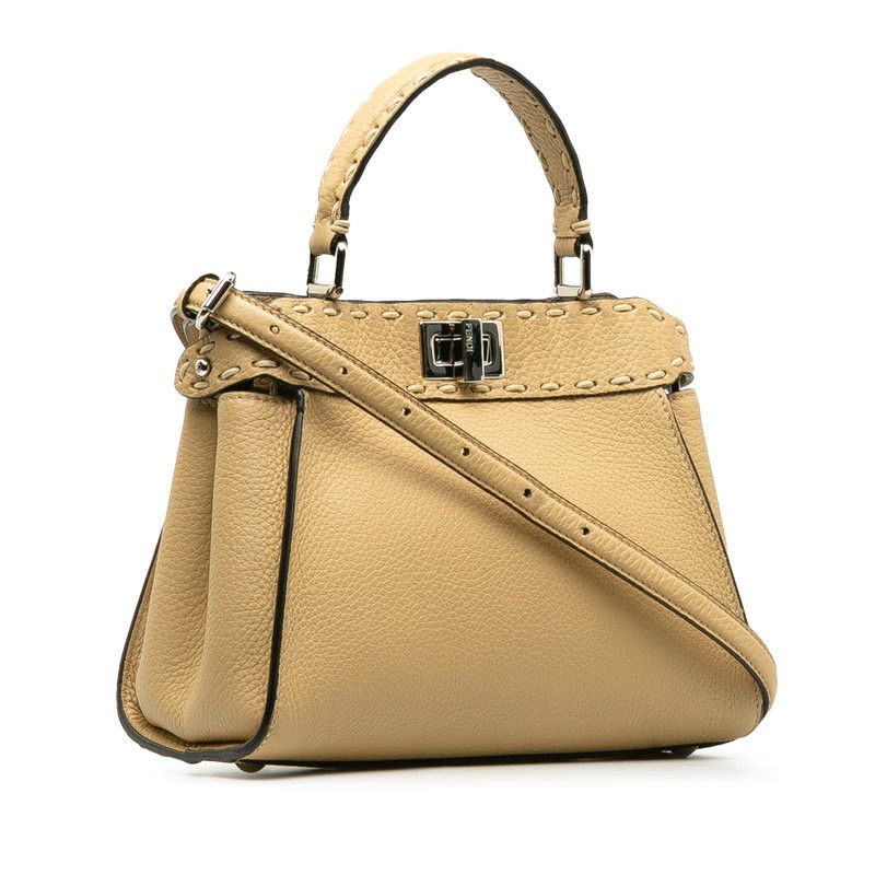 Fendi Peekaboo Mini Selleria Leather 2way Bag