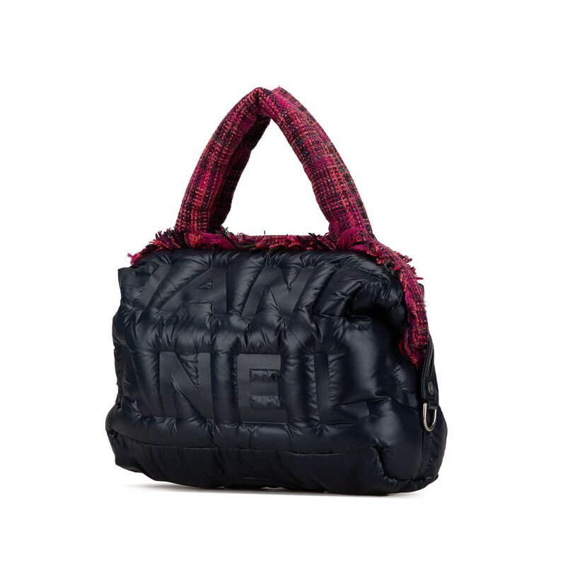 Chanel Dou Dune Coco Neige Emboss Logo Nylon Wool 2way Bag