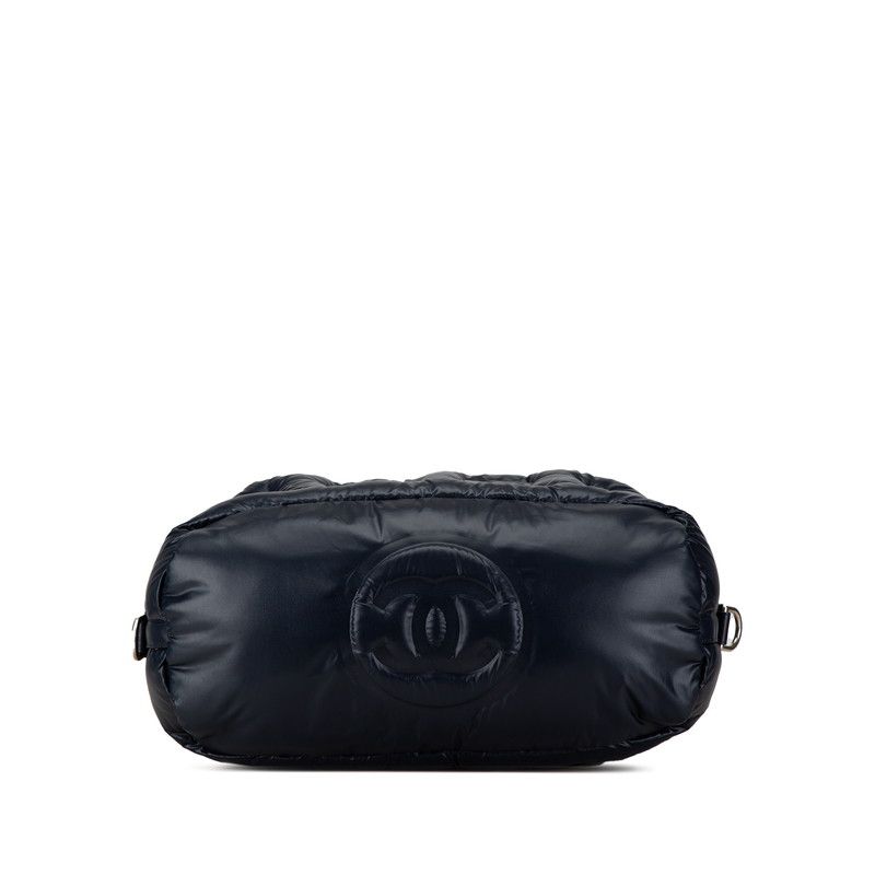 Chanel Dou Dune Coco Neige Emboss Logo Nylon Wool 2way Bag