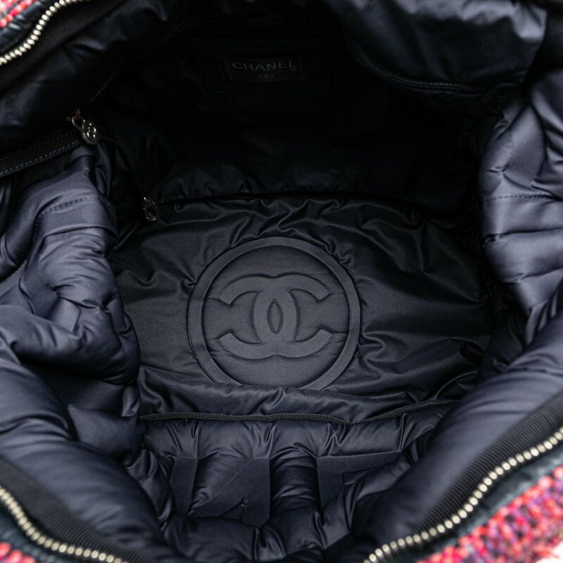 Chanel Dou Dune Coco Neige Emboss Logo Nylon Wool 2way Bag