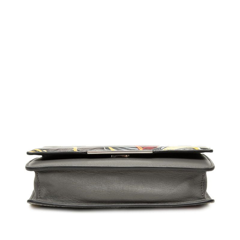 Fendi Botanical Leather Chain Wallet