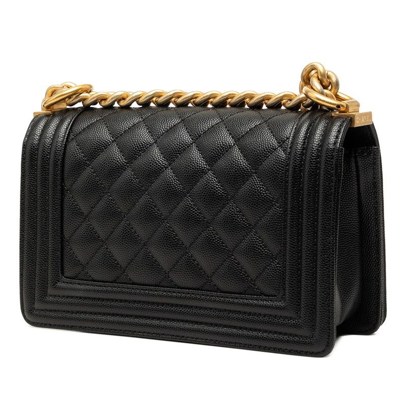 Chanel Boy Chanel Quilted Caviar Leather Shoulder Bag