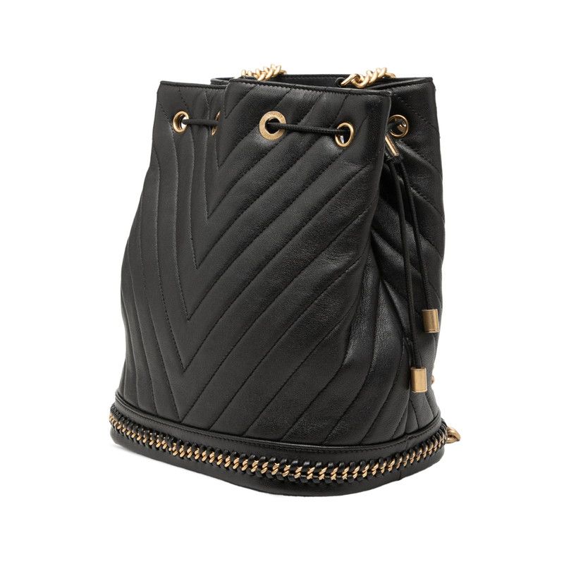 Chanel Chevron V Stitch Lambskin Bucket Bag