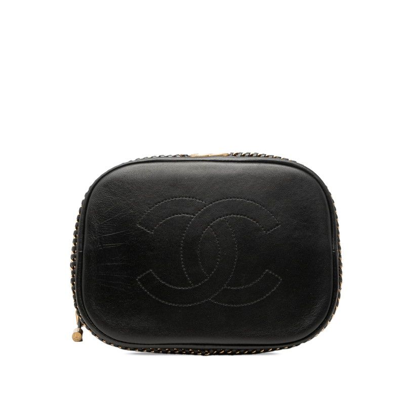 Chanel Chevron V Stitch Lambskin Bucket Bag
