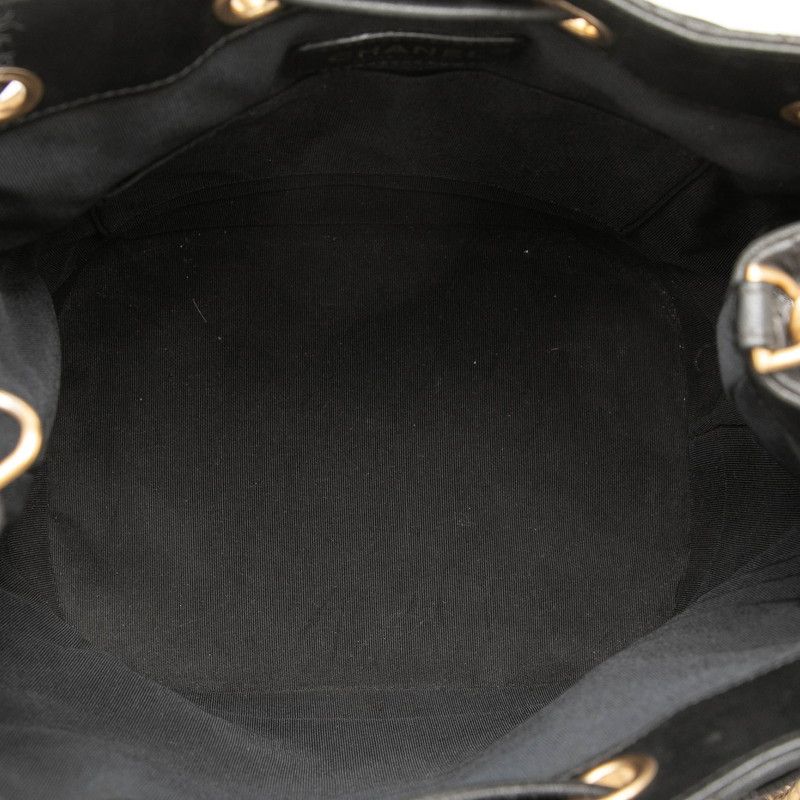 Chanel Chevron V Stitch Lambskin Bucket Bag