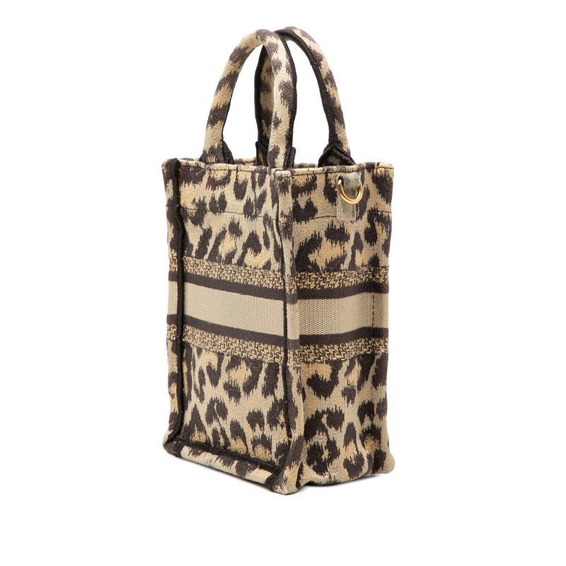 Dior Book Tote Leopard Canvas 2way Bag