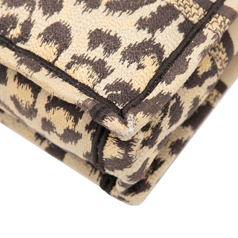 Dior Book Tote Leopard Canvas 2way Bag