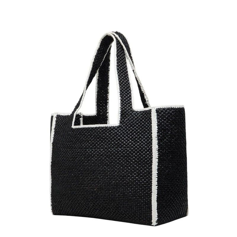 Loewe Font Tote Large Raffia Calf Tote Bag