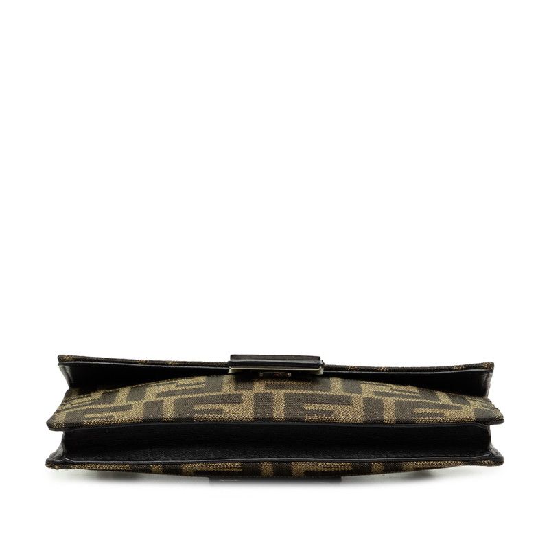 FENDI Zucca Marsupio Baguette Canvas Shoulder Bag