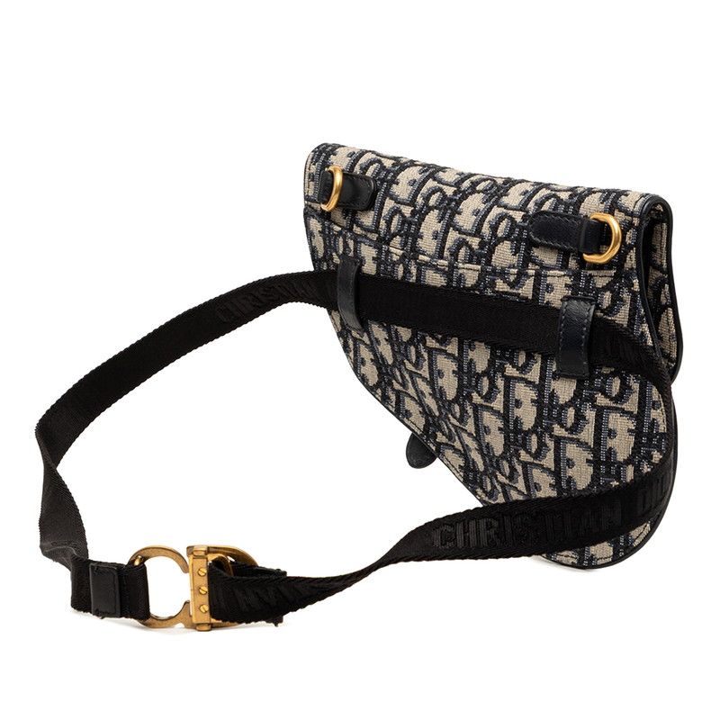 Dior Oblique Saddle canvas leather shoulder bag