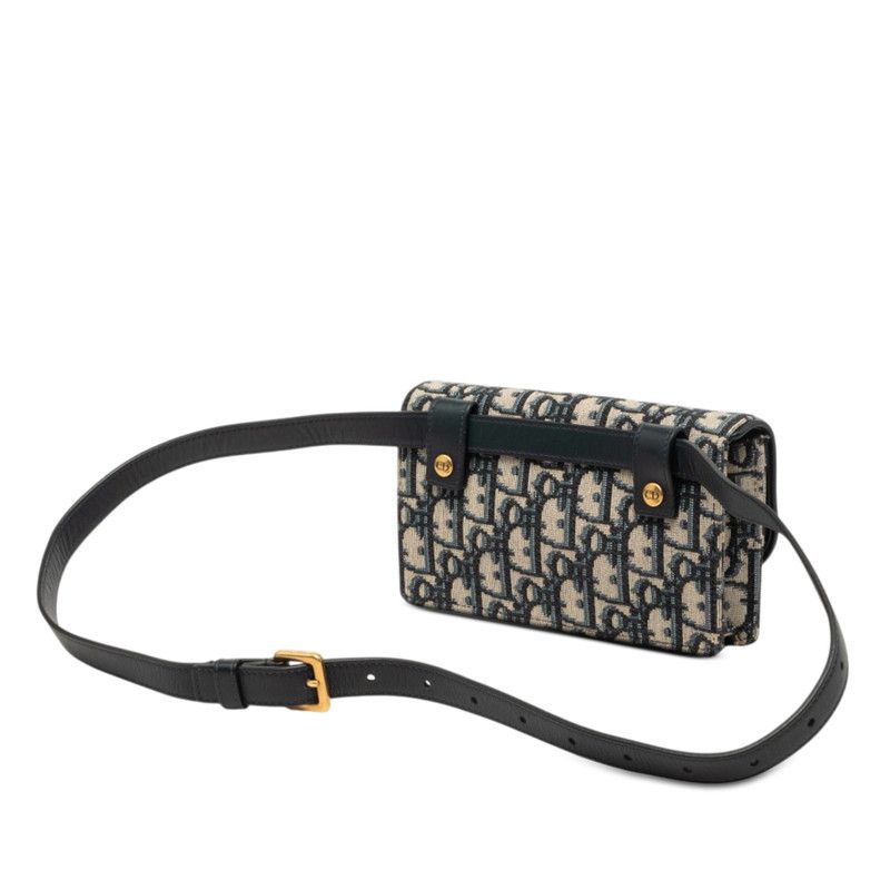 Dior Saddle Oblique Trotter Canvas Leather Waist Bag