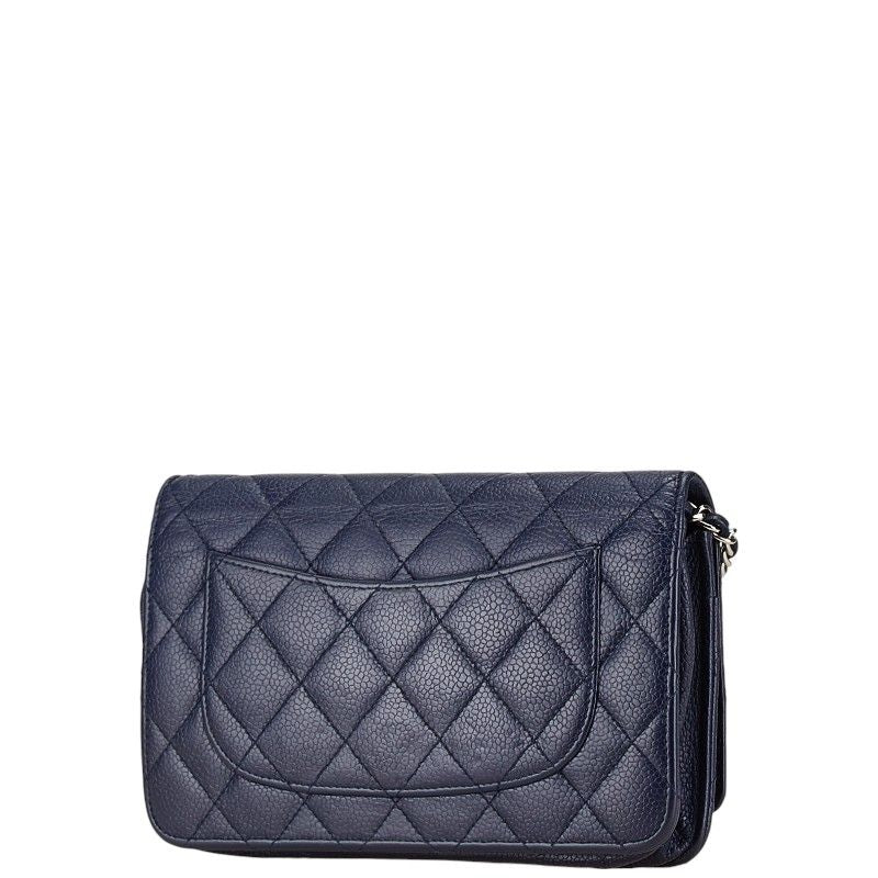 Chanel Coco Mark Matelasse Caviar Skin Chain Wallet