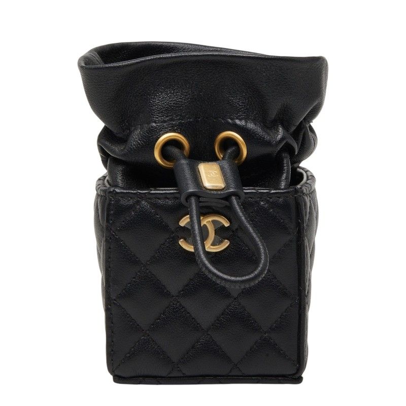 Chanel Matelasse Coco Mark Lambskin Drawstring Shoulder Bag