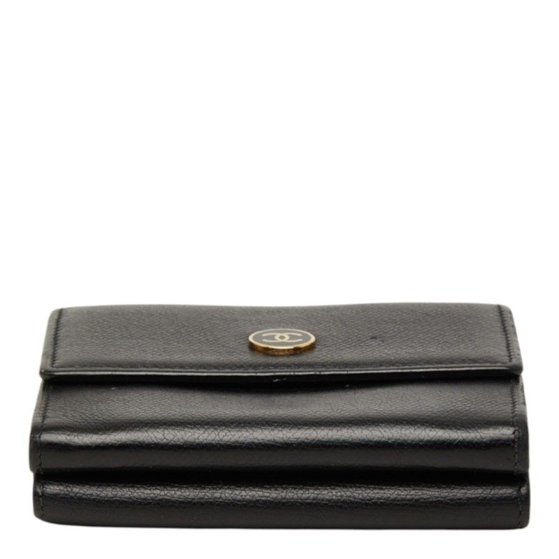 Chanel Coco Mark Leather Bifold Wallet