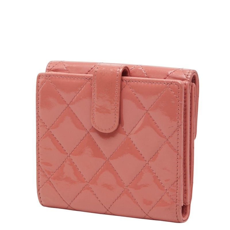 Chanel Matelasse Cocomark Patent Leather Compact Wallet