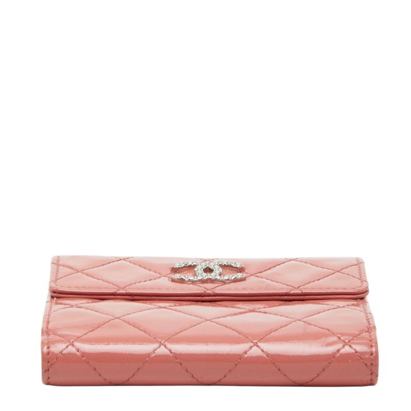Chanel Matelasse Cocomark Patent Leather Compact Wallet