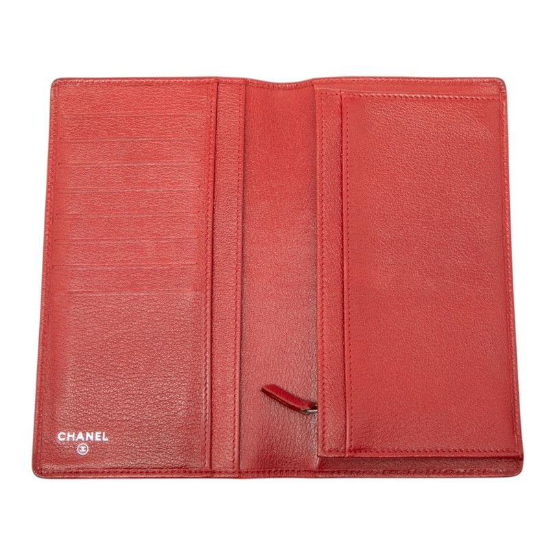 Chanel Camellia Leather Long Bifold Wallet