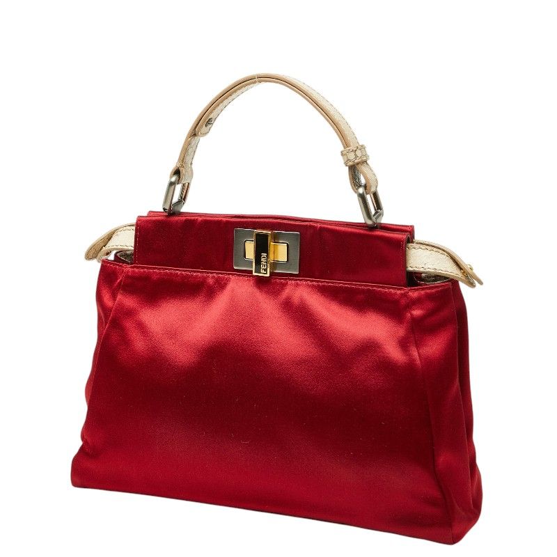 Fendi Mini Peekaboo Satin Leather 2way Bag