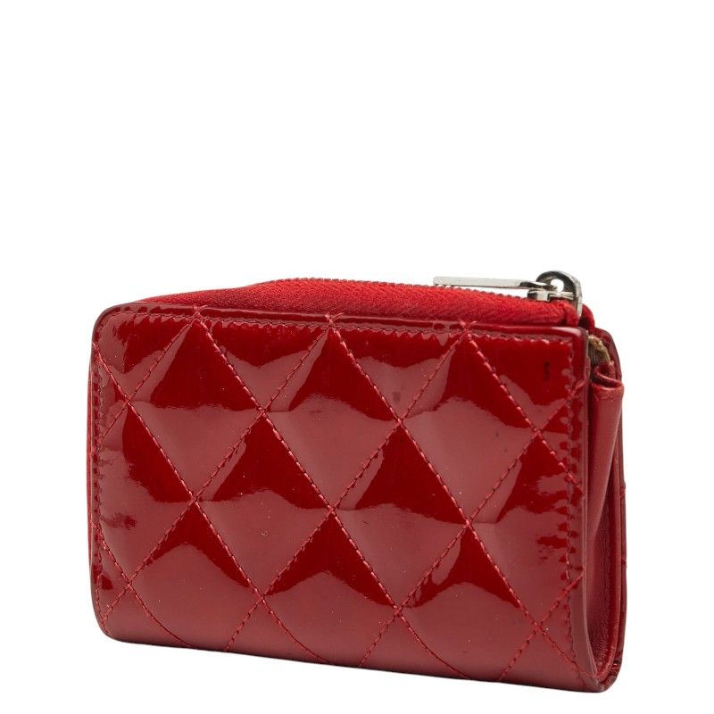 CHANEL Matelasse Patent Leather Coin Case