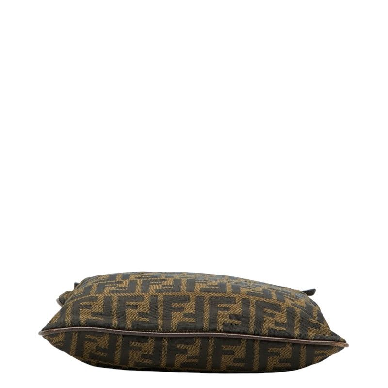 Fendi Zucca Nylon Leather Shoulder Bag
