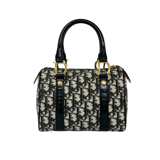 Christian Dior Trotter Canvas Leather Handbag