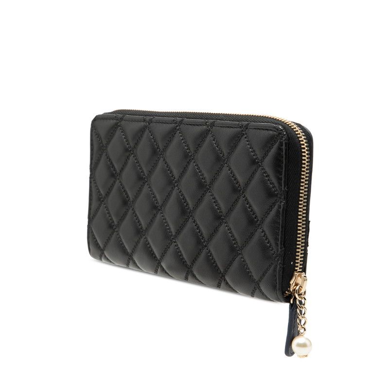 Chanel Coco Mark Matelasse Leather Long Wallet