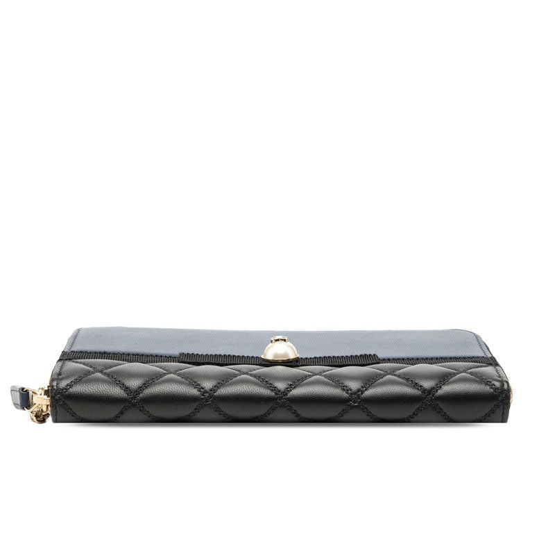 Chanel Coco Mark Matelasse Leather Long Wallet