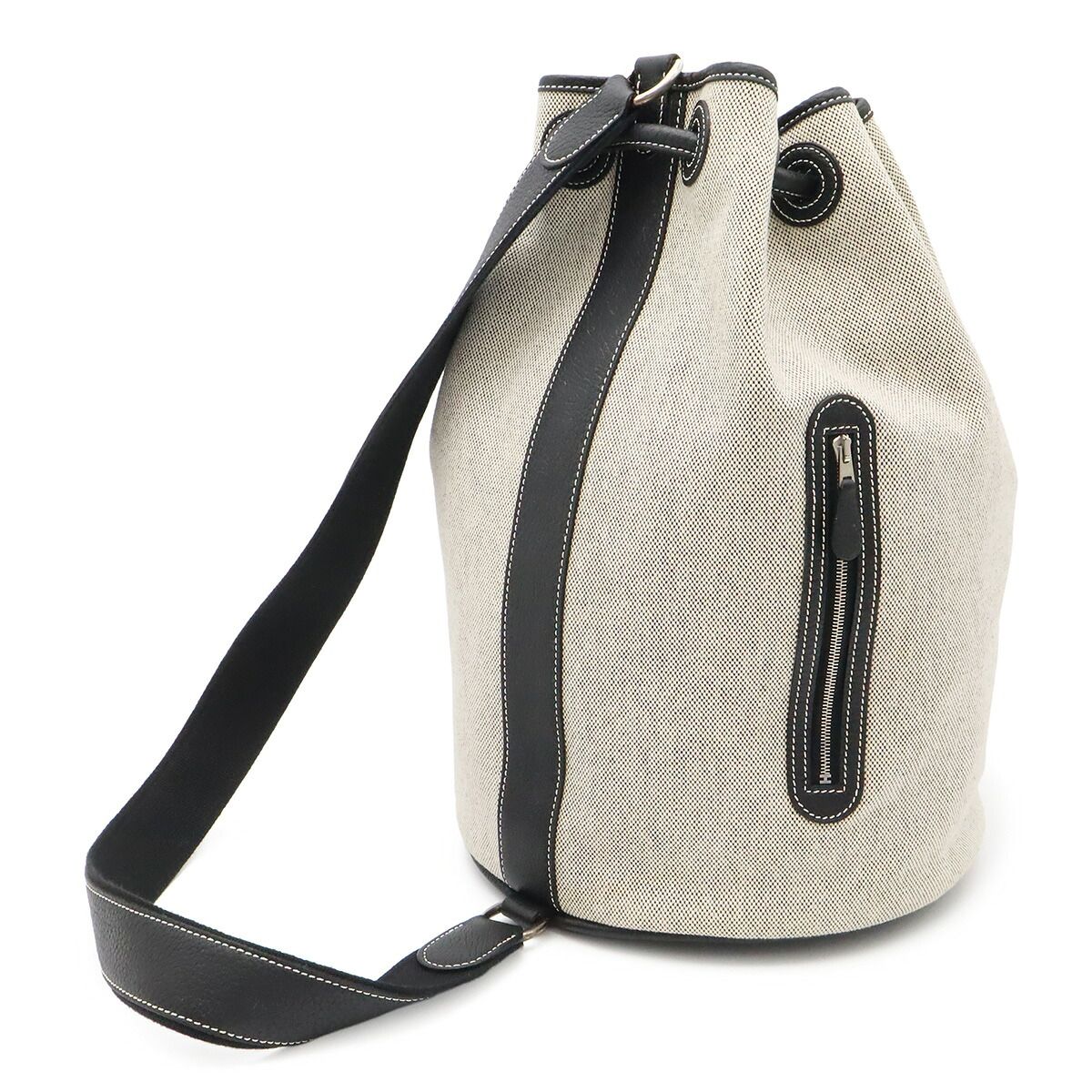 Hermes Sac Marine Recife MM Toile H Leather Shoulder Bag