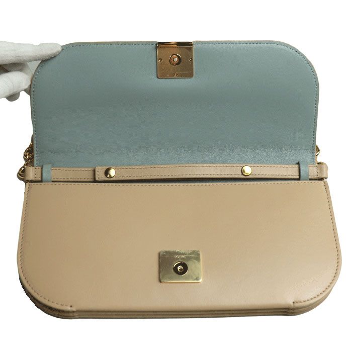 Loewe Goya Long Chain Leather Clutch Bag