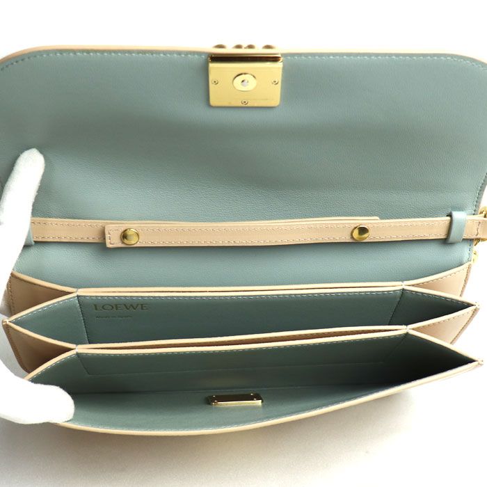 Loewe Goya Long Chain Leather Clutch Bag