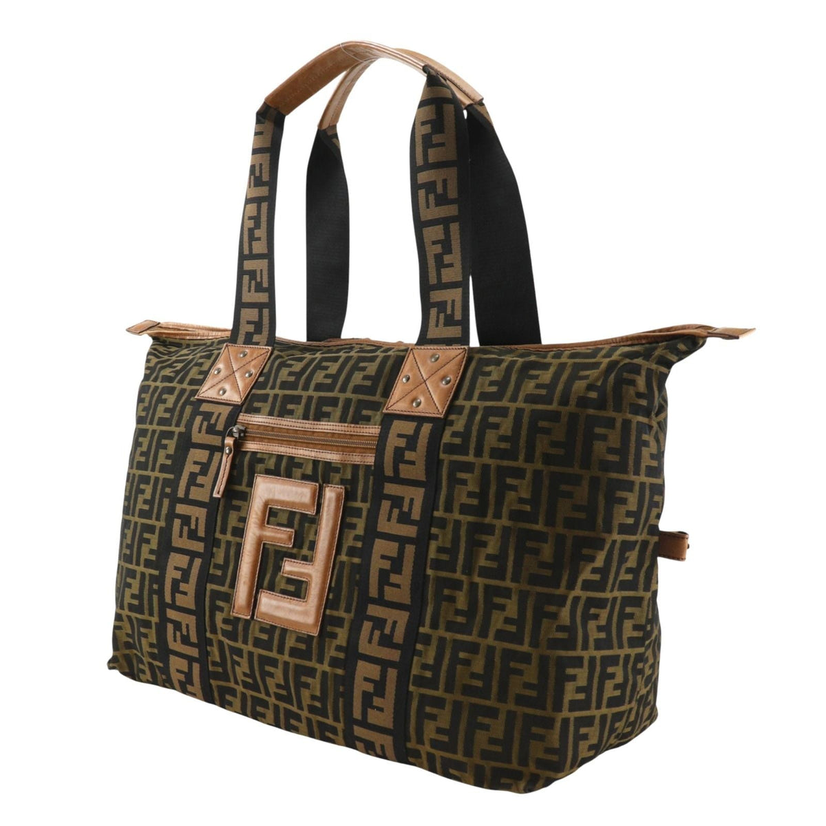 Fendi Zucca Fabric Boston Bag