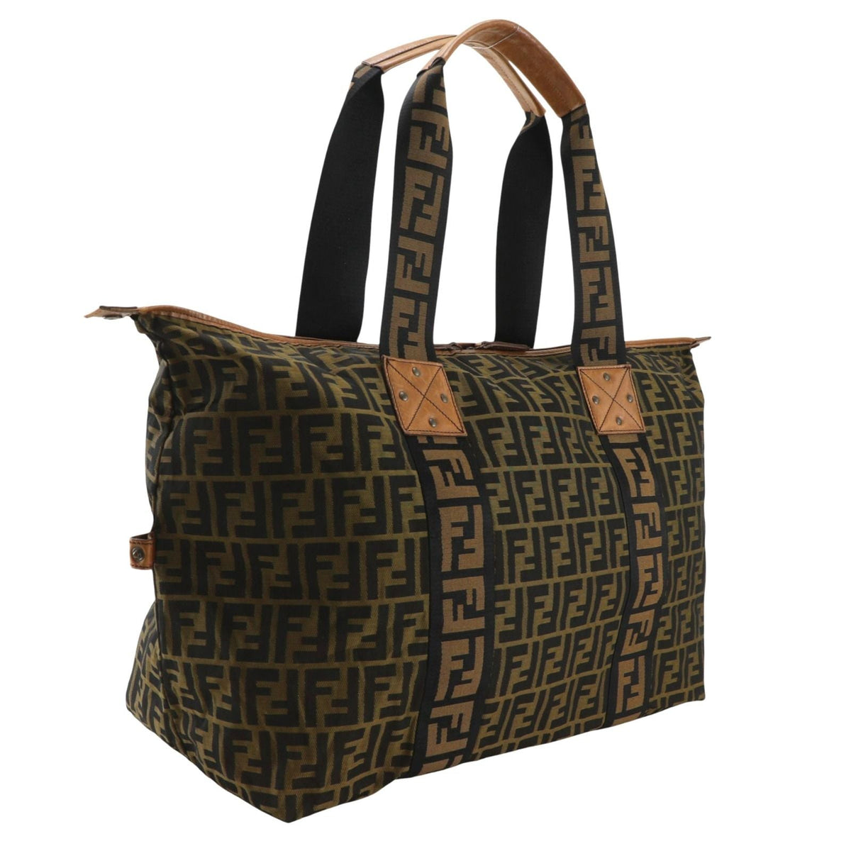 Fendi Zucca Fabric Boston Bag
