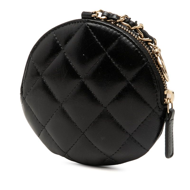 Chanel Camelia Matelasse Lambskin Coin Case