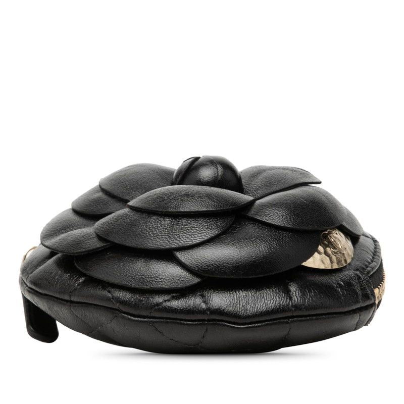 Chanel Camelia Matelasse Lambskin Coin Case