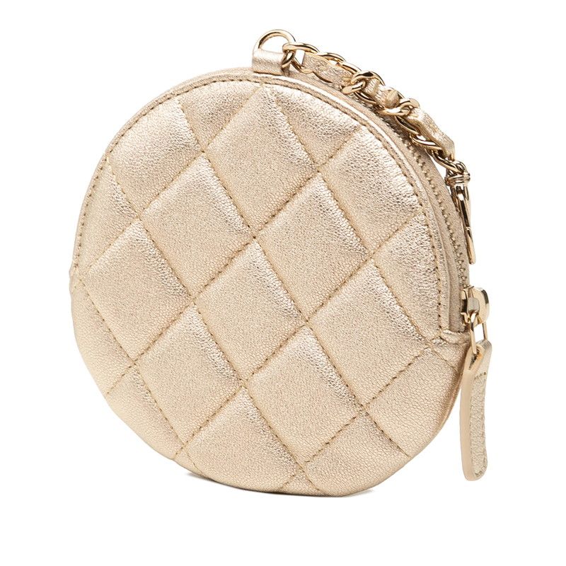 Chanel Camellia Matelasse Lambskin Coin Case