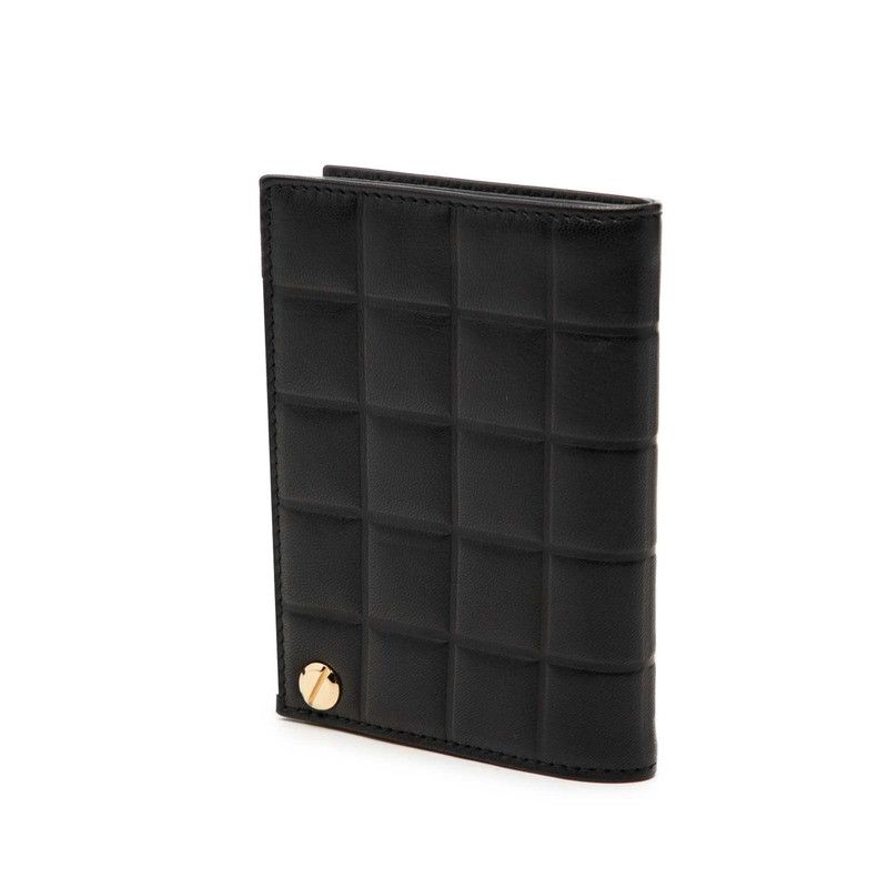 Chanel Coco Mark Choco Bar Lambskin Card Case
