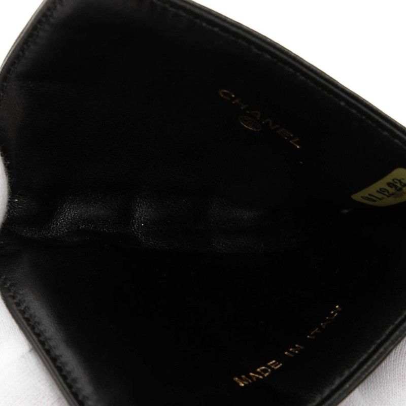 Chanel Coco Mark Choco Bar Lambskin Card Case