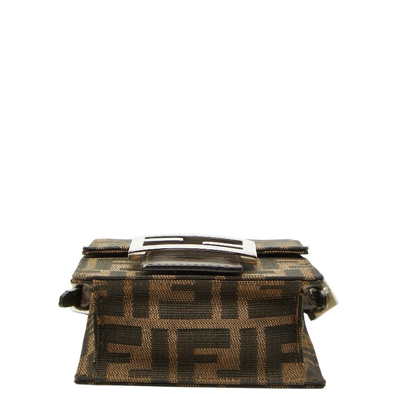Fendi Zucca Canvas Leather Shoulder Bag