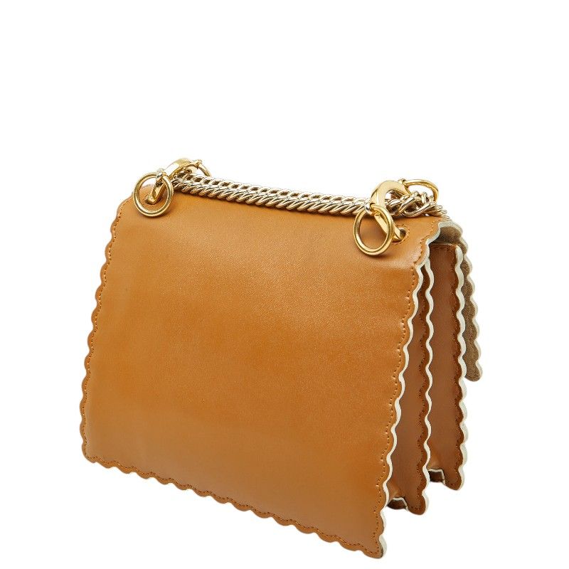 Fendi Kan I Leather Chain Shoulder Bag