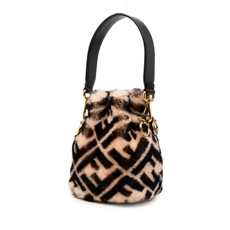 FENDI Mon Tresor Faux Fur Leather Bucket Bag