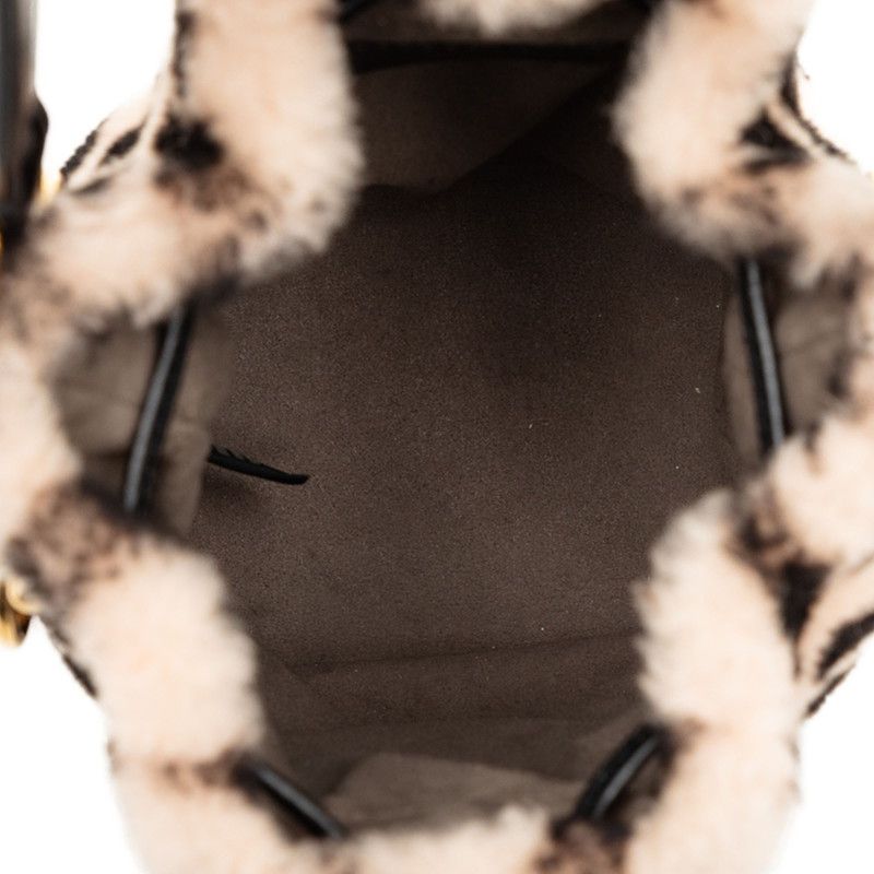 FENDI Mon Tresor Faux Fur Leather Bucket Bag