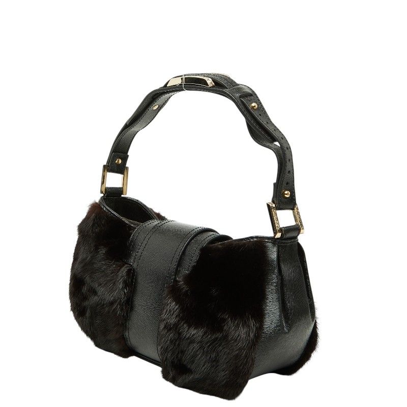Fendi Mamma Baguette Fur Leather Shoulder Bag